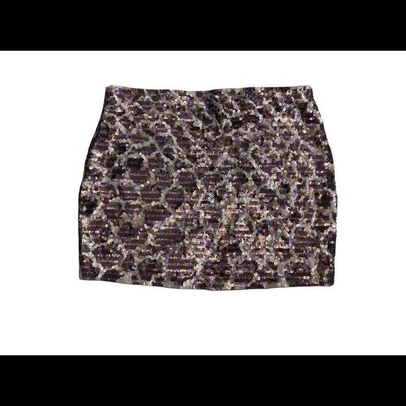EXPRESS, Women’s Small/Petite,Sequined, ring accents, metallic , Purple Skirt - Picture 2 of 10